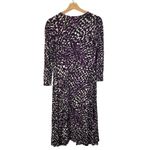 LK Bennett Kaisa Purple & Black Printed Long Sleeve Wrap Dress 2 Photo 1