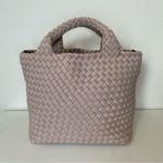 NAGHEDI St. Barths Small Woven Neoprene Tote Crossbody Pouch Shell Pink Photo 3