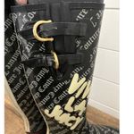 Juicy Couture Black Logo Tall Rain Boots Buckle Detail Women's Size 7 Photo 4