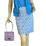 Talbots  PURPLE, BLUE & GREEN COTTON FLORAL SKIRT (8) Photo 0