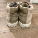 P448  High-Top‎ Sweater Knit Wedge Sneakers Tan Beige Size 36 Photo 2