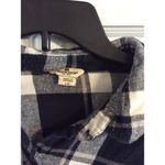 Woolrich  Large L Cotton Womens Black White Plaid button Up Flannel Shirt Photo 2