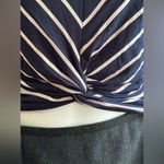 Pacific&Co JO &  Jeans Navy Blue & Pink Stripes NWT Crop Top Short Sleeves SZ SP Photo 1