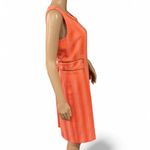Etcetera  Coral Orange Stripe Sheath Dress with Gold Zip Trim Size 10 Photo 3