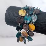 Green & Yellow Painted? Shell? Multi Row Bracelet Photo 2