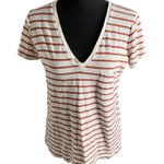 Madewell Whisper Cotton V-Neck Pocket Tee Small Women’s Abilene Stripe G5741 Photo 1