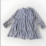 Karlie  Tiered Mini Dress Long Sleeve Ruffle Neck Geometric Print Large Photo 6