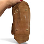 B. MAKOWSKY LEATHER SHIMMER SNAKE BROWN LIZZARD SHOULDER HANDBAG GOLDTONE TRIM Photo 3