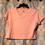 Hanes Light Pink Women's Short Sleeve Cropped Tee Photo 0