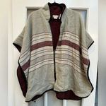 Free People  | Boho Hippie Swept Away Zip-Up Ruana Cape Poncho Size O/S Photo 2