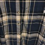 Vans  FLANNEL BUTTON DOWN TOP BLUES AND WHITE WITH YELLOW/GOLD STRIPE SIZE LARGE Photo 3