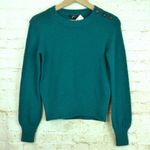 J.Crew Sweater Womens XS Green Button Crewneck Supersoft Yarn Wool Alpaca AB793 Photo 4