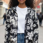 Ralph Lauren Polo  Black White floral windbreaker large Photo 0