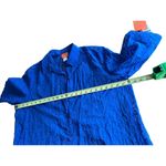 Hearts Of Palm Womens Sheer Blue Leopard Print Button Photo 9