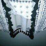 Madewell  M Sleeveless White Diamond Tasseled Trim Lined Summer Dress Photo 2