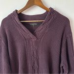 Jeanne pierre Jean Pierre cotton purple sweater heavy 3X women’s cable knit plum fall winter Photo 1