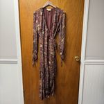 Love Sam Love the Label Anthropologie Moroccan Paisley Wrap Dress Large L Brown Photo 13