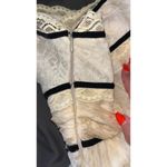 ✨Salt & Pepper Ivory Butter Yellow Lace Dress Black Velvet Trim 90s Grunge M Tan Size M Photo 3