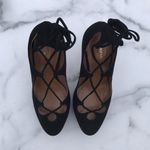 Aquazzura Dancer Plateau women’s black suede lace-up pumps size IT 37.5 US 7.5 Photo 8