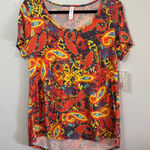 LuLaRoe  Classic Tee‎ Top M Medium Paisley Print Colorful Casual Blouse Photo 0