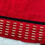 Red black gold trim short sleeve Crewneck sweater Size M Photo 4