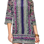 Lilly Pulitzer  Women’s Sz 6 Navy Green Pink Silk Not Too Catty Rylee Shift Dress Photo 0