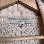 Cozy Casual Beige Knit Open Front Long Sleeve Pocket Cardigan Sweater Size S/M Photo 6