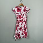 Free People  French Quarter Floral Wrap Mini Dress Women's XS White Pink Ruffles Photo 5