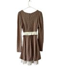 Anthropologie Y2K RYU Women's Knit Lace Tulle Pearls  Belted  Dress Coquette Sz L Photo 1