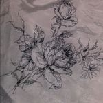 Pretty white scarf with blue outlined floral White Photo 5