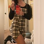Originality Checkered Plaid Romper/Dress Brown Photo 4