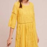 Akemi + Kin Tunic Dress Yellow Gold Slip Embroidery Bell Sleeve Size XL Extra La Photo 1