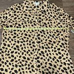 kim rogers NWT Kim Roger’s Long Sleeve Leopard Print Button Down Shirt Tan Black Size XL Photo 8