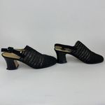 Charles David  Net Mules Heels‎ Mesh Black Ankle Strap Sandal Womens 7 Photo 1