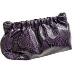 Bueno Whimsi Goth Purple Black Snake Shiny Faux Leather Shoulder Bag Clutch Purse VTG Photo 4