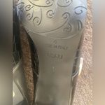 Brighton BEAU Black Patent Leather Croc Mules High Heels Size 8M -MSRP $235.00! Photo 7