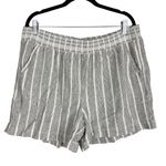 Briggs New York Briggs Women's Linen Blend 4 Pocket Woven Casual Pull-on Shorts Black Size XL Photo 2
