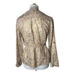 Charter Club  Leopard Print Jacket Size S P Metallic‎ Gold 100% Linen Top NEW Photo 1