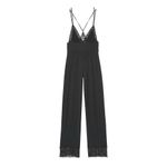 Victoria's Secret  Heavenly Supersoft Modal Jumpsuit Lace Trim Large in Black Photo 4
