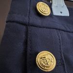 J.Crew | Navy Blue Twill Nautical Mini Skirt with Gold Anchor Buttons Size.8 Photo 1