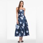 Sachin + Babi NWT Shay Floral Strapless Stretch Mikado Cocktail Midi Dress Photo 1