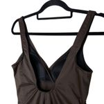 Croft & Barrow  Body Sculptor Ruched One-Piece Swimsuit Size 12 Brown Slimming Photo 8