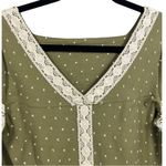 Maeve NWT Anthropologie  Square Neck‎ Lace Trimmed Blouse Top Green Size Small Photo 11