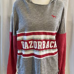 PINK - Victoria's Secret Women's PINK Gray Red Razorback Hoodie Sweatshirt XS Photo 0