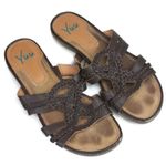 YUU Acelin Sandal Women's Brown Leather Slides 8M Size 8 Photo 0