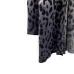 360 Cashmere  Cozy Gray Ombré Leopard Open Front Cardigan Sweater Photo 3