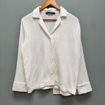 Jenni Kayne  Playa Gauze Buttoned Down Collared Top Long Sleeve White XS Photo 5