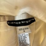 Bianca Nygaard Linen Blend Skirt Beige Brown Embellished Midi Lagenlook Size 16 Tan Photo 5