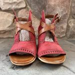 Miz Mooz  Red Brown Strappy
Heeled Leather Kipling Wedge Sandal Photo 2