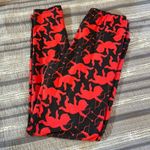 LuLaRoe Lularor Valentine's Black Red Cupid Soft Buttery Leggings One Size GUC #4599 Photo 1
